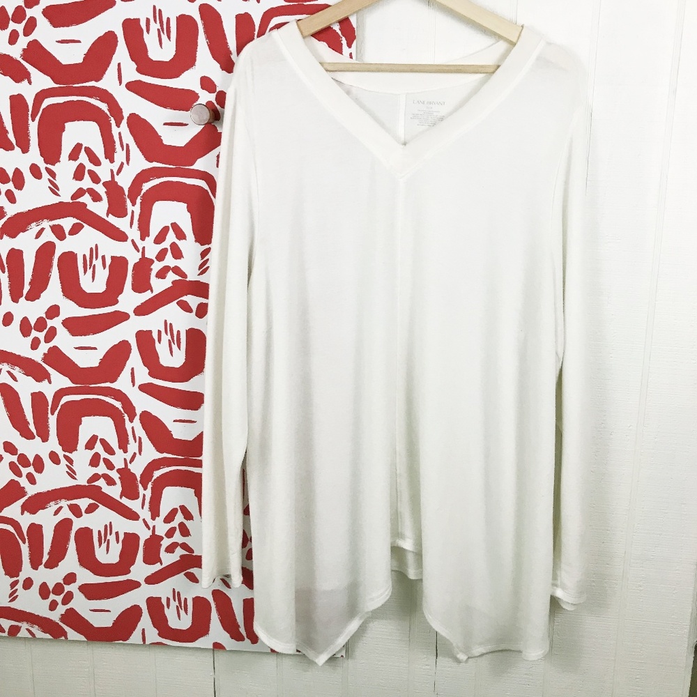 Lane Bryant V-Neck Asymmetric Swing V-Neck Blouse